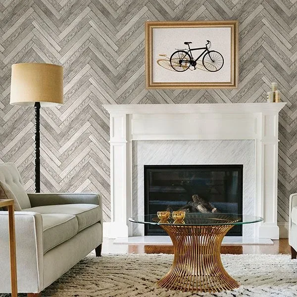 Brewster Home Fashions Mammoth Off White Diagonal Wood Wallpaper - SKU 2766-23754