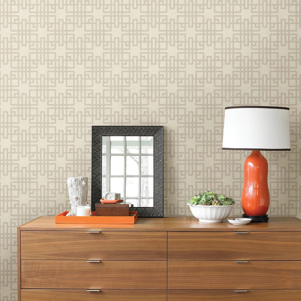 Brewster Home Fashions Mana White Trellis Wallpaper - SKU 4035-409239