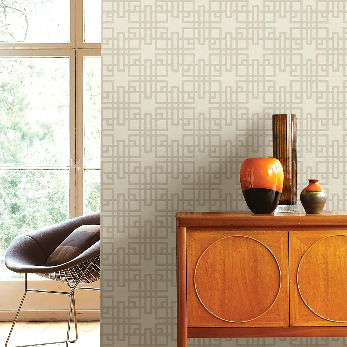Brewster Home Fashions Mana White Trellis Wallpaper - SKU 4035-409239