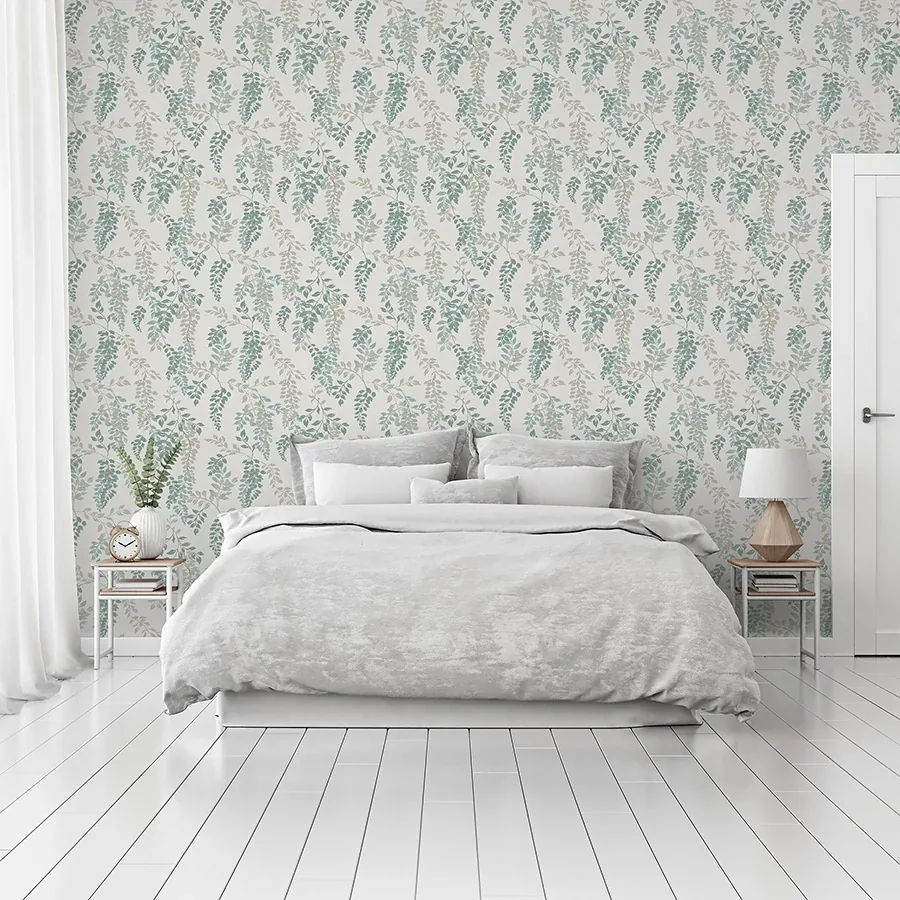 Brewster Home Fashions Manami Green Wisteria Wallpaper | Wallpaper Twins Brewster Home Fashions Manami Green Wisteria Wallpaper - SKU AH907005