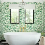 Brewster Home Fashions Manaus Green Palm Frond Wallpaper - SKU 4071-71014