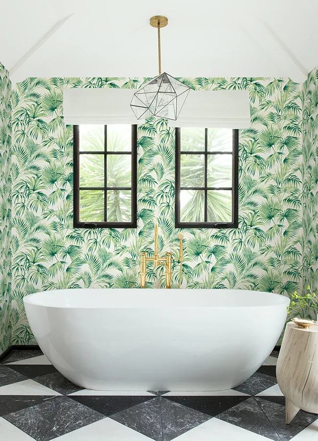 Brewster Home Fashions Manaus Green Palm Frond Wallpaper - SKU 4071-71014