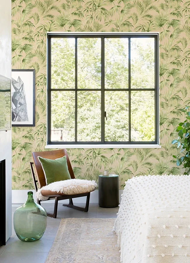 Brewster Home Fashions Manaus Peach Palm Frond Wallpaper | Wallpaper Twins Brewster Home Fashions Manaus Peach Palm Frond Wallpaper - SKU 4071-71017
