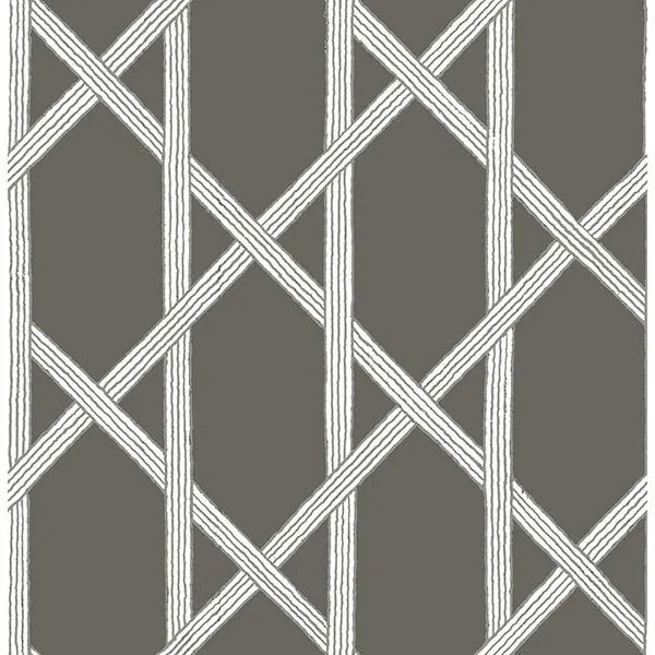 Brewster Home Fashions Mandara Charcoal Trellis Wallpaper - SKU 2671-22421