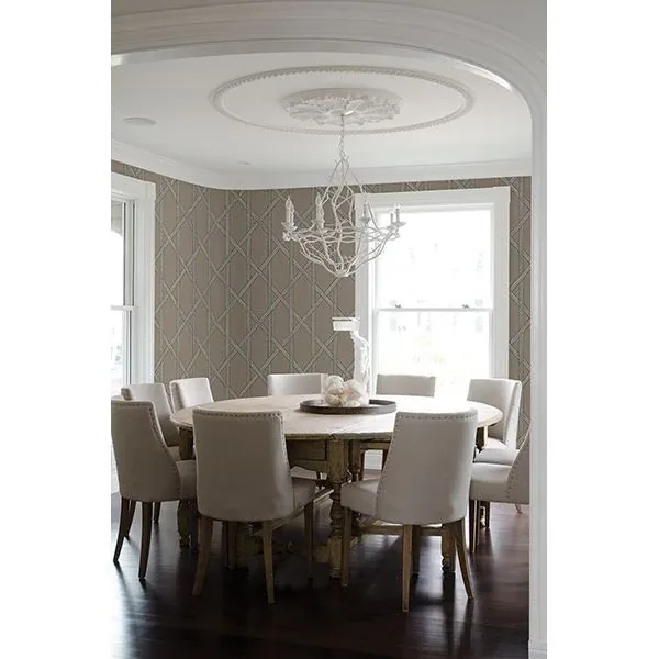 Brewster Home Fashions Mandara Taupe Trellis Wallpaper - SKU 2671-22424