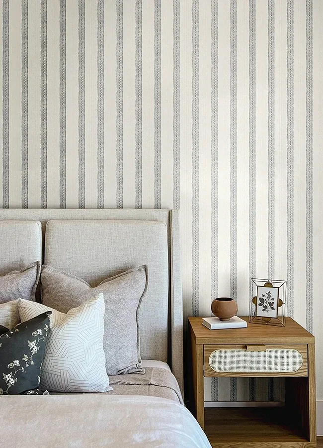 Brewster Home Fashions Mandevilla Black Vine Stripe Wallpaper | Wallpaper Twins Brewster Home Fashions Mandevilla Black Vine Stripe Wallpaper - SKU 4148-27426