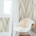 Brewster Home Fashions Manfred White Modern Herringbone Wallpaper - SKU 4041-34800
