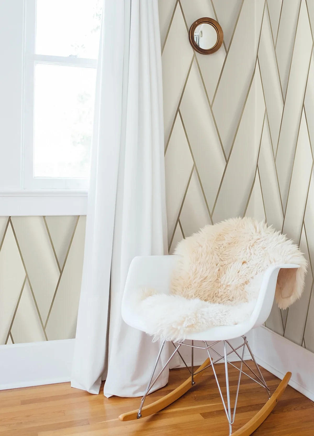 Brewster Home Fashions Manfred White Modern Herringbone Wallpaper - SKU 4041-34800