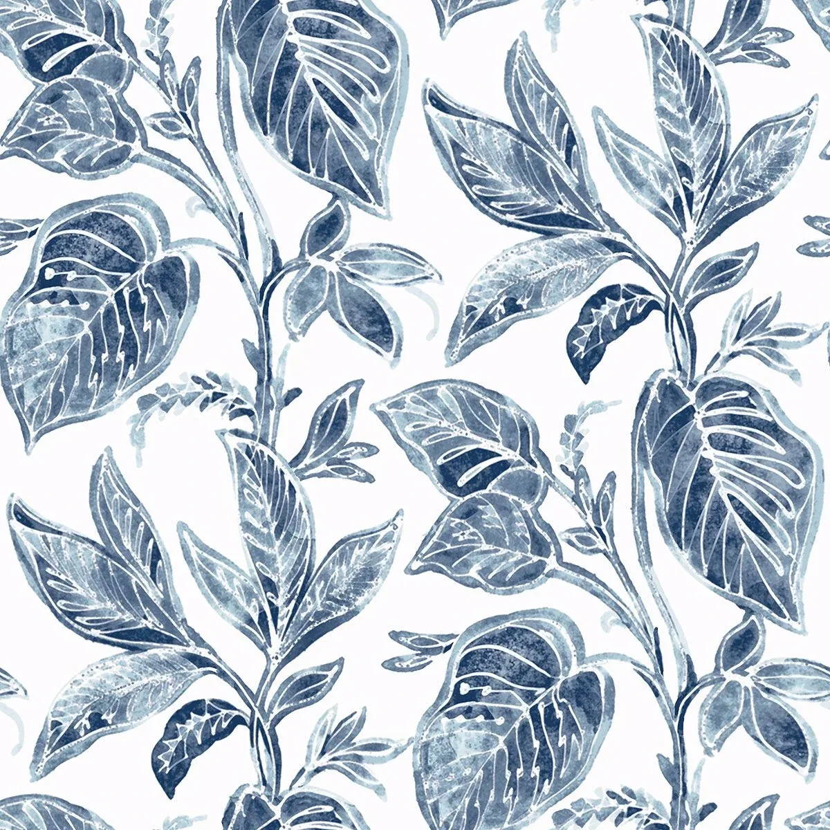 Brewster Home Fashions Mangrove Blue Botanical Wallpaper - SKU 3120-13625