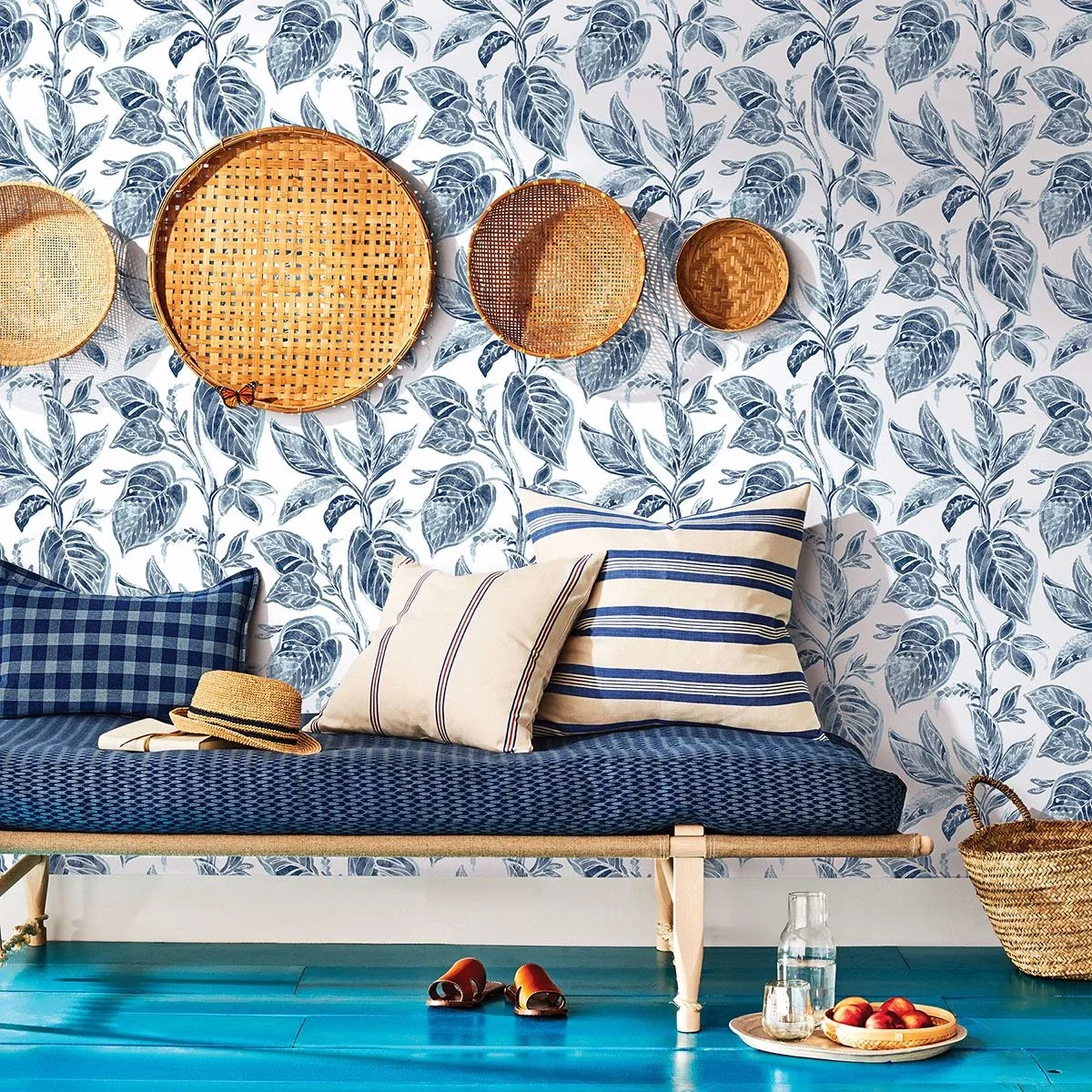 Brewster Home Fashions Mangrove Blue Botanical Wallpaper - SKU 3120-13625