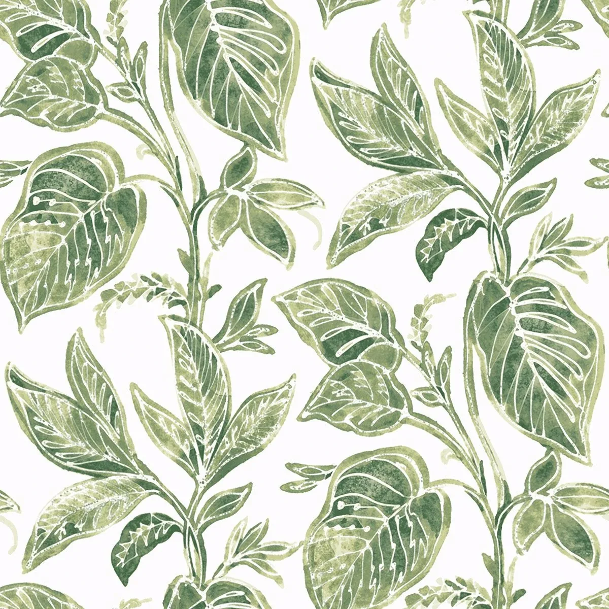 Brewster Home Fashions Mangrove Green Botanical Wallpaper - SKU 3120-13621