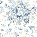 Brewster Home Fashions Manon Blue Rose Stitch Wallpaper - SKU 4072-70025