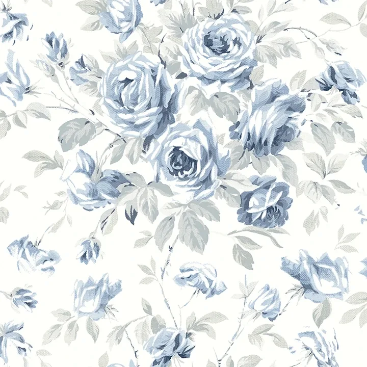 Brewster Home Fashions Manon Blue Rose Stitch Wallpaper - SKU 4072-70025