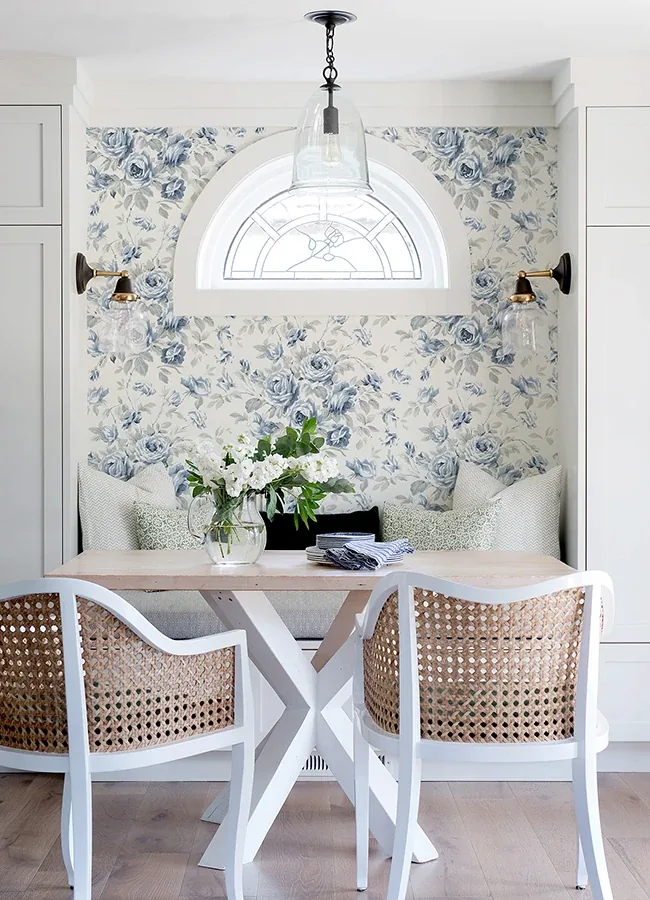 Brewster Home Fashions Manon Blue Rose Stitch Wallpaper - SKU 4072-70025