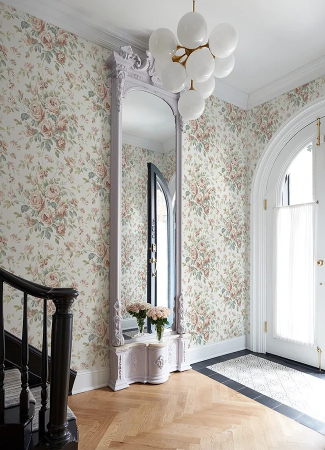 Brewster Home Fashions Manon Blush Rose Stitch Wallpaper | Wallpaper Twins Brewster Home Fashions Manon Blush Rose Stitch Wallpaper - SKU 4072-70022