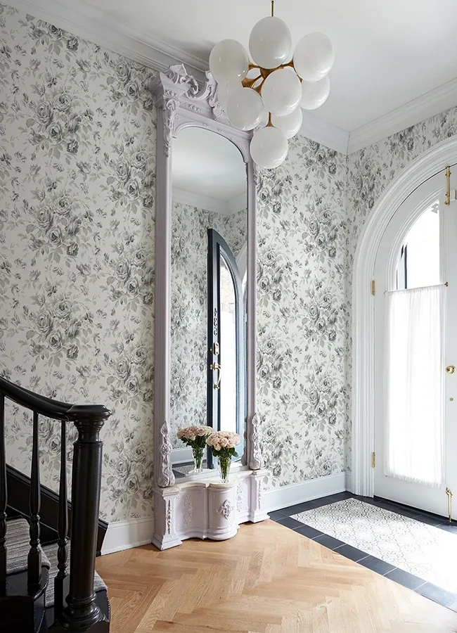 Brewster Home Fashions Manon Charcoal Rose Stitch Wallpaper | Wallpaper Twins Brewster Home Fashions Manon Charcoal Rose Stitch Wallpaper - SKU 4072-70026