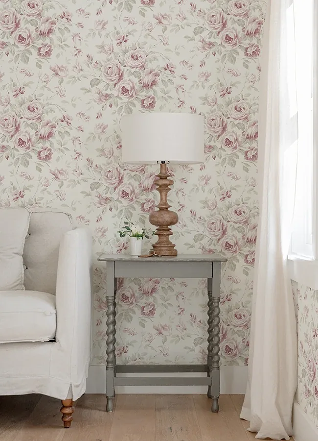 Brewster Home Fashions Manon Pink Rose Stitch Wallpaper | Wallpaper Twins Brewster Home Fashions Manon Pink Rose Stitch Wallpaper - SKU 4072-70024
