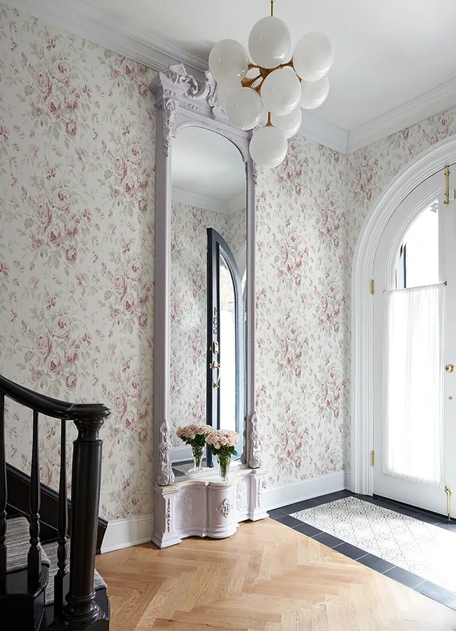 Brewster Home Fashions Manon Pink Rose Stitch Wallpaper | Wallpaper Twins Brewster Home Fashions Manon Pink Rose Stitch Wallpaper - SKU 4072-70024