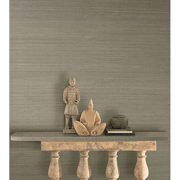 Brewster Home Fashions Manos Teal Grasscloth Wallpaper - SKU 2622-54752