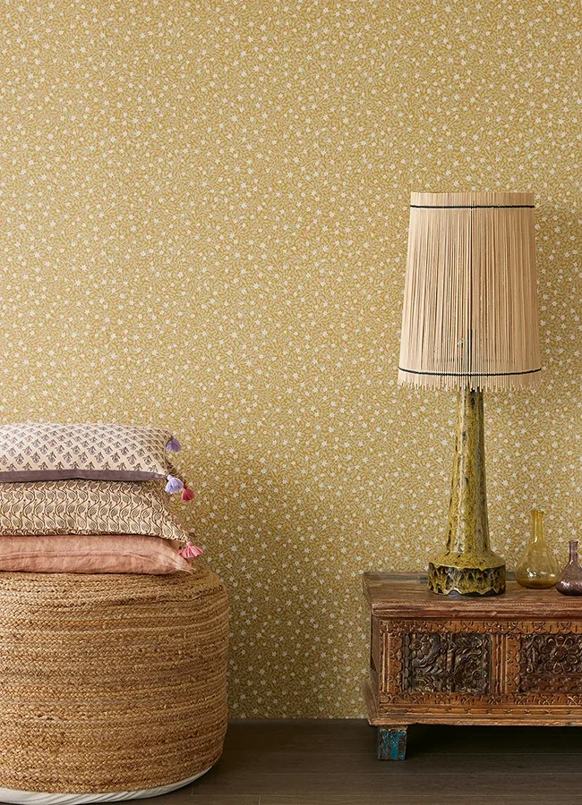 Brewster Home Fashions Marguerite Chartreuse Floral Wallpaper | Wallpaper Twins Brewster Home Fashions Marguerite Chartreuse Floral Wallpaper - SKU 316052