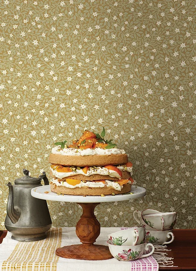 Brewster Home Fashions Marguerite Chartreuse Floral Wallpaper | Wallpaper Twins Brewster Home Fashions Marguerite Chartreuse Floral Wallpaper - SKU 316052