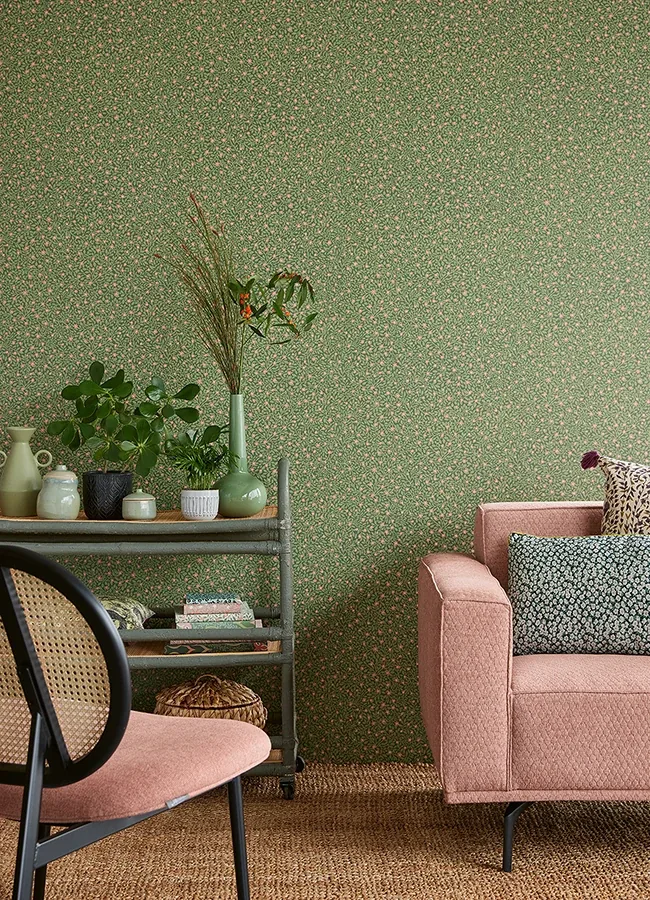Brewster Home Fashions Marguerite Green Floral Wallpaper - SKU 316055