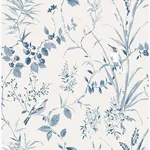 Brewster Home Fashions Mariko Blue Botanical Wallpaper - SKU UW25885