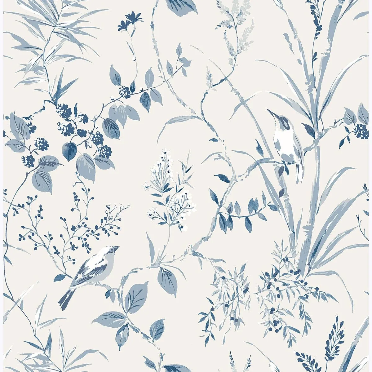 Brewster Home Fashions Mariko Blue Botanical Wallpaper - SKU UW25885