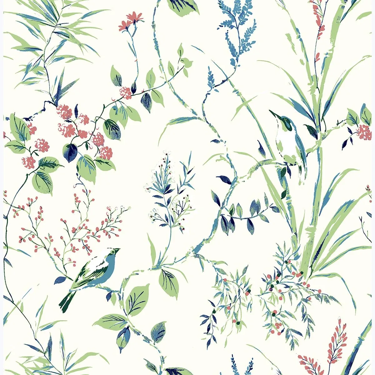 Brewster Home Fashions Mariko Green Botanical Wallpaper | Wallpaper Twins Brewster Home Fashions Mariko Green Botanical Wallpaper - SKU UW25887
