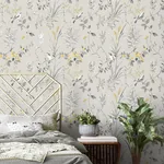 Brewster Home Fashions Mariko Grey Botanical Wallpaper | Wallpaper Twins Brewster Home Fashions Mariko Grey Botanical Wallpaper - SKU M1551