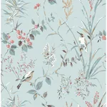 Brewster Home Fashions Mariko Light Blue Botanical Wallpaper - SKU M1856