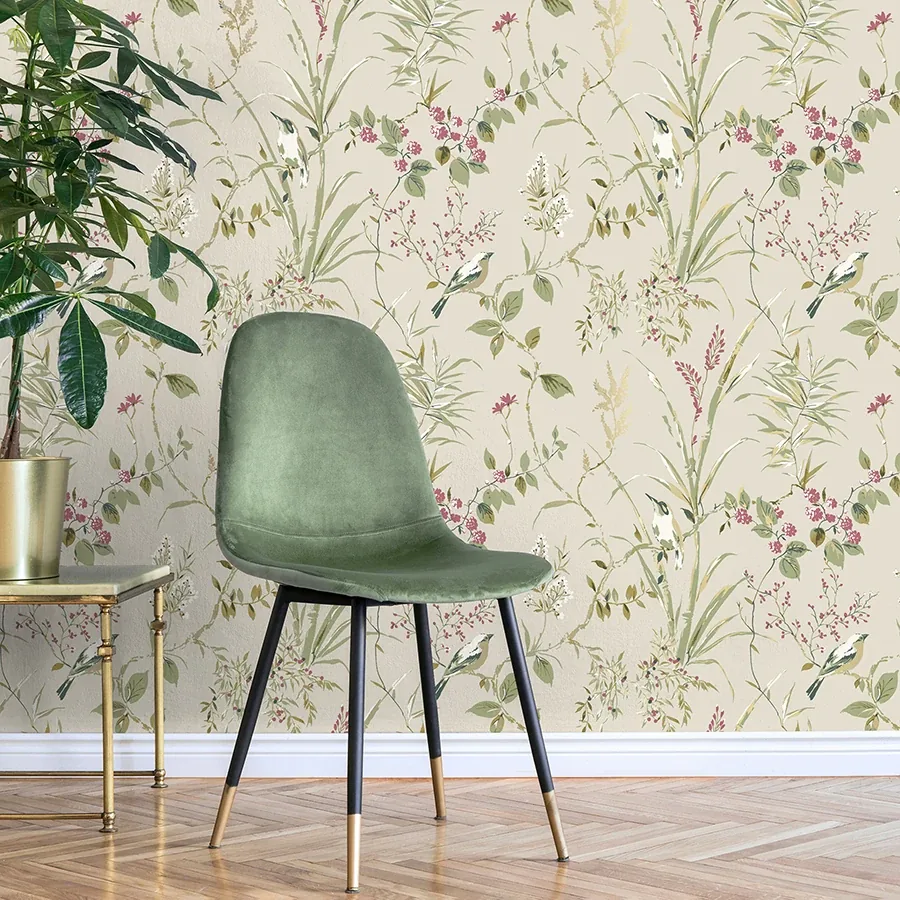 Brewster Home Fashions Mariko Neutral Botanical Wallpaper - SKU M1855