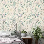 Brewster Home Fashions Mariko Teal Botanical Wallpaper - SKU M1554