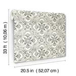 Brewster Home Fashions Marjoram Black Floral Tile Wallpaper | Wallpaper Twins Brewster Home Fashions Marjoram Black Floral Tile Wallpaper - SKU 4134-72512