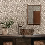 Brewster Home Fashions Marjoram Blush Floral Tile Wallpaper - SKU 4134-72514