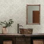 Brewster Home Fashions Marjoram Light Blue Floral Tile Wallpaper - SKU 4134-72516