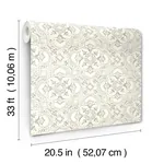 Brewster Home Fashions Marjoram Light Grey Floral Tile Wallpaper | Wallpaper Twins Brewster Home Fashions Marjoram Light Grey Floral Tile Wallpaper - SKU 4134-72515