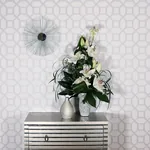 Brewster Home Fashions Marjorie Silver Trellis Wallpaper - SKU AH295603