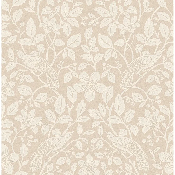 Brewster Home Fashions Marlow Beige Bird Vine Wallpaper - SKU 4164-M1817
