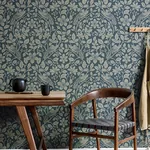 Brewster Home Fashions Marlow Dark Blue Bird Vine Wallpaper - SKU 4164-M1818
