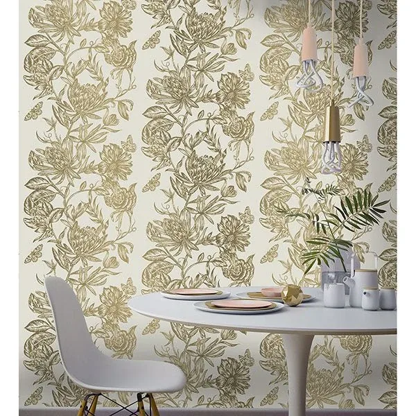 Brewster Home Fashions Marquis Gold Floral Wallpaper - SKU 2834-M1474