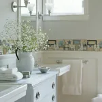 Brewster Home Fashions Martha Blue Country Bath Wallpaper | Wallpaper Twins Brewster Home Fashions Martha Blue Country Bath Wallpaper - SKU 3123-63101