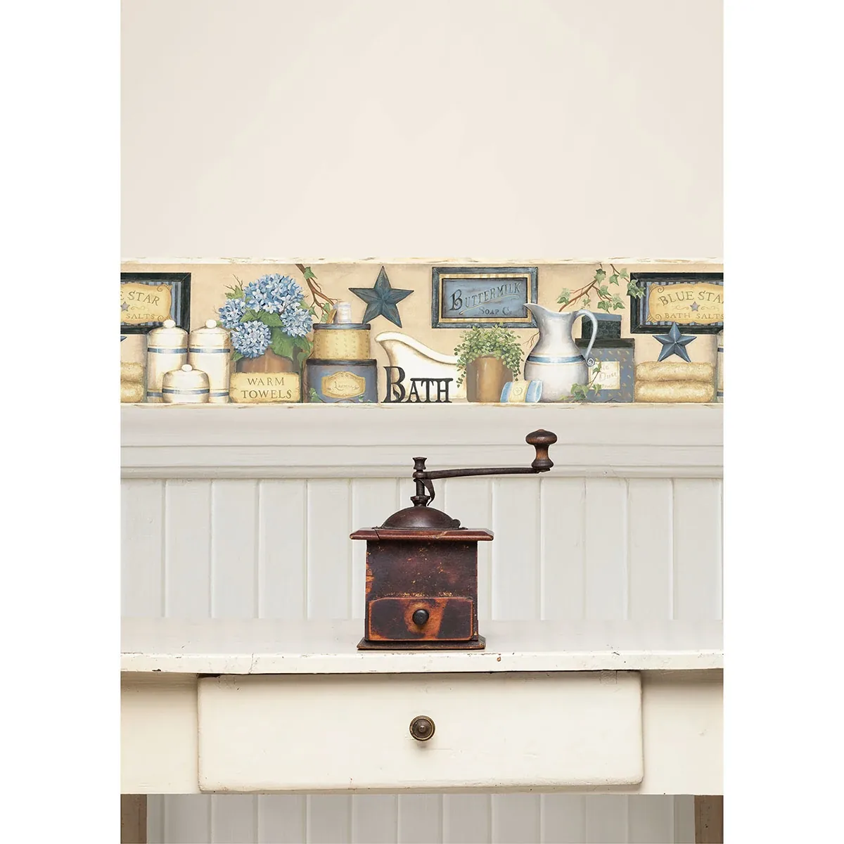 Brewster Home Fashions Martha Blue Country Bath Wallpaper | Wallpaper Twins Brewster Home Fashions Martha Blue Country Bath Wallpaper - SKU CTR63101B