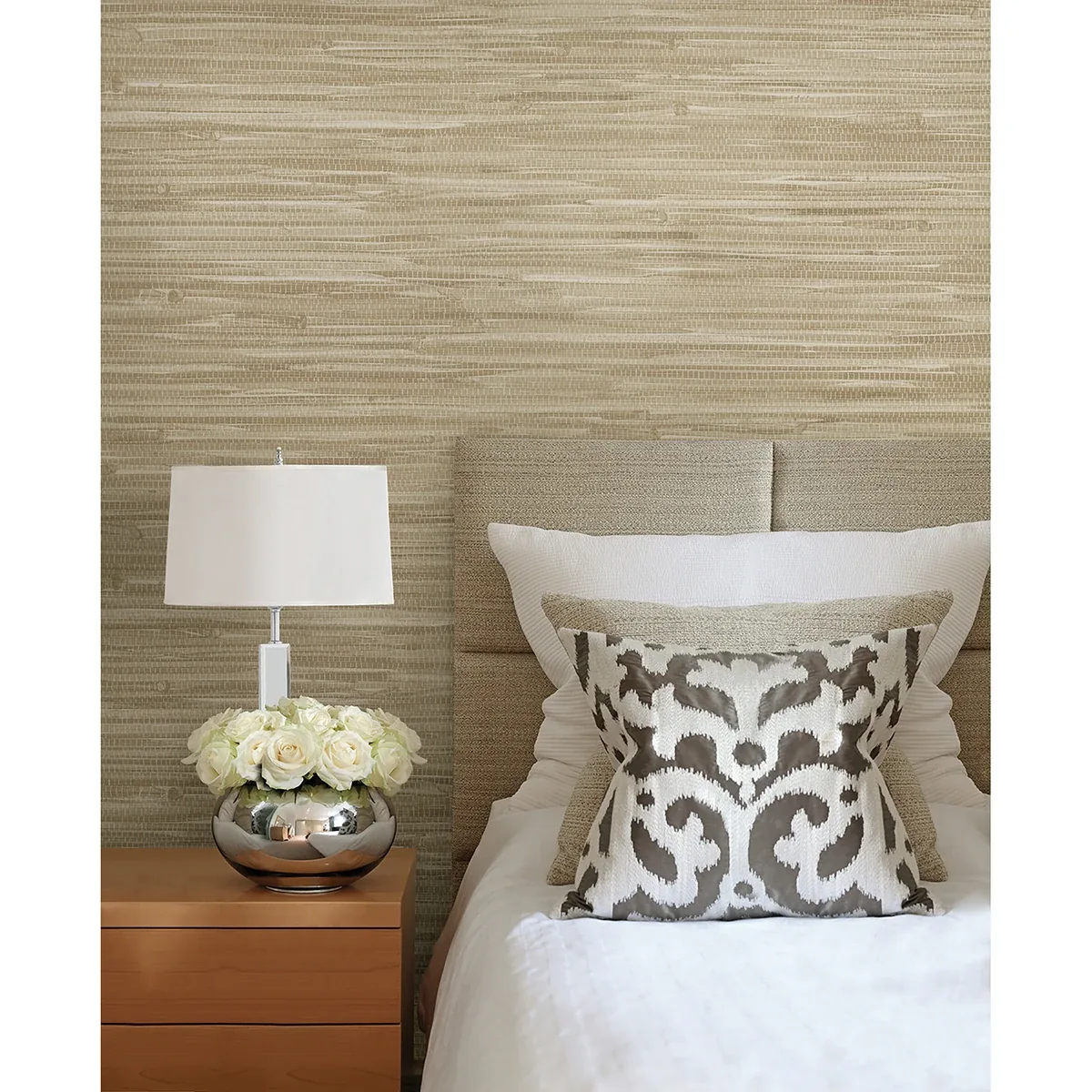 Brewster Home Fashions Martina Beige Grasscloth Wallpaper | Wallpaper Twins Brewster Home Fashions Martina Beige Grasscloth Wallpaper - SKU 2622-54726