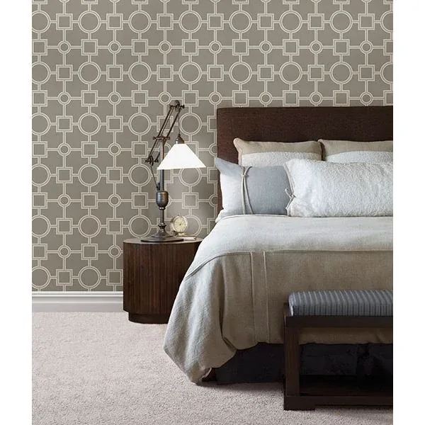 Brewster Home Fashions Matrix Taupe Geometric Wallpaper - SKU 2704-21810