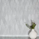 Brewster Home Fashions Mattais Silver Ogee Wallpaper | Wallpaper Twins Brewster Home Fashions Mattais Silver Ogee Wallpaper - SKU AH299001