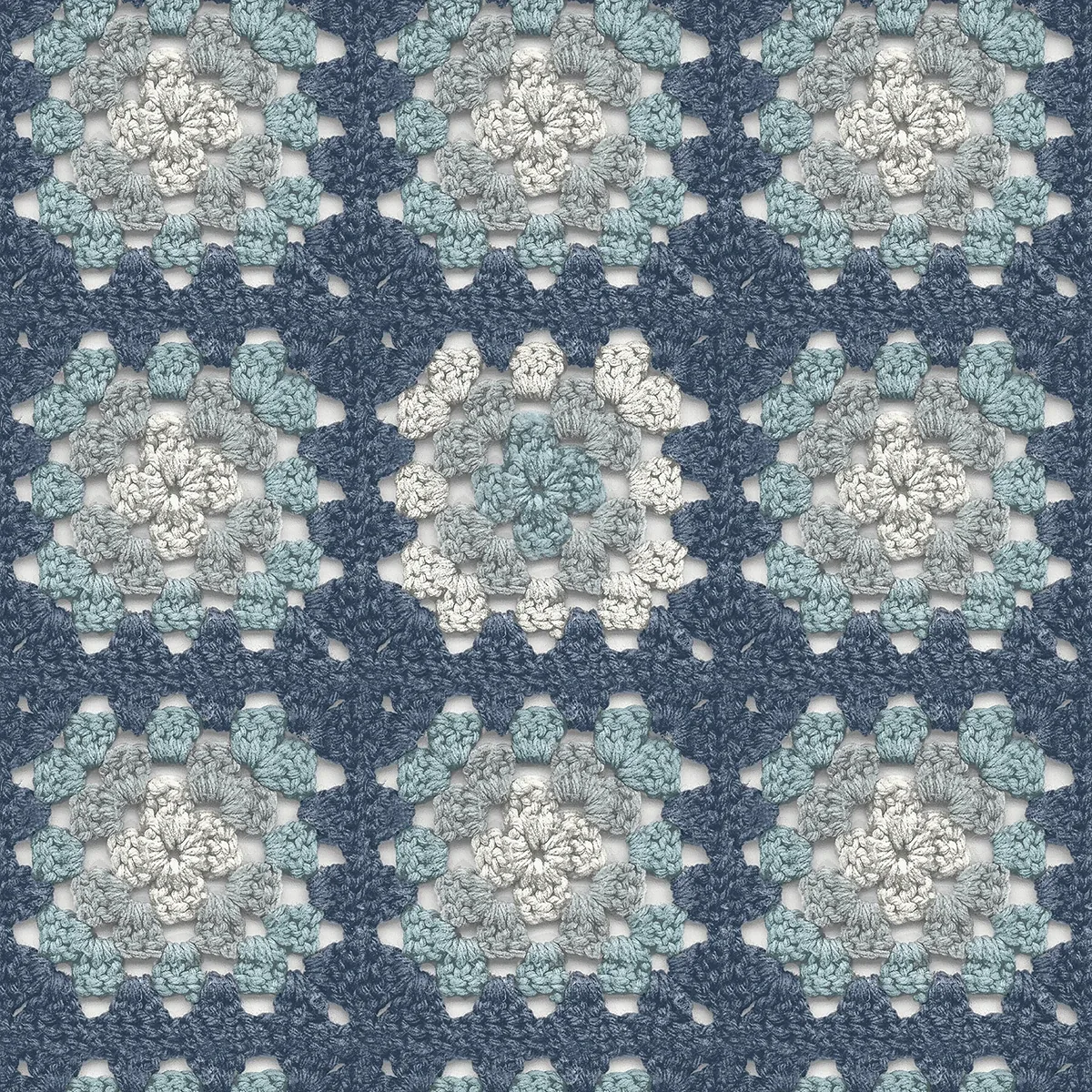 3124-13864 | Maud Blue Crochet Geometric Wallpaper