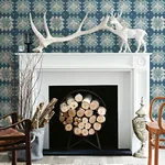 Brewster Home Fashions Maud Blue Crochet Geometric Wallpaper - SKU 3124-13864