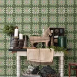 Brewster Home Fashions Maud Green Crochet Geometric Wallpaper - SKU 3124-13863