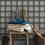 Brewster Home Fashions Maud Grey Crochet Geometric Wallpaper - SKU 3124-13865